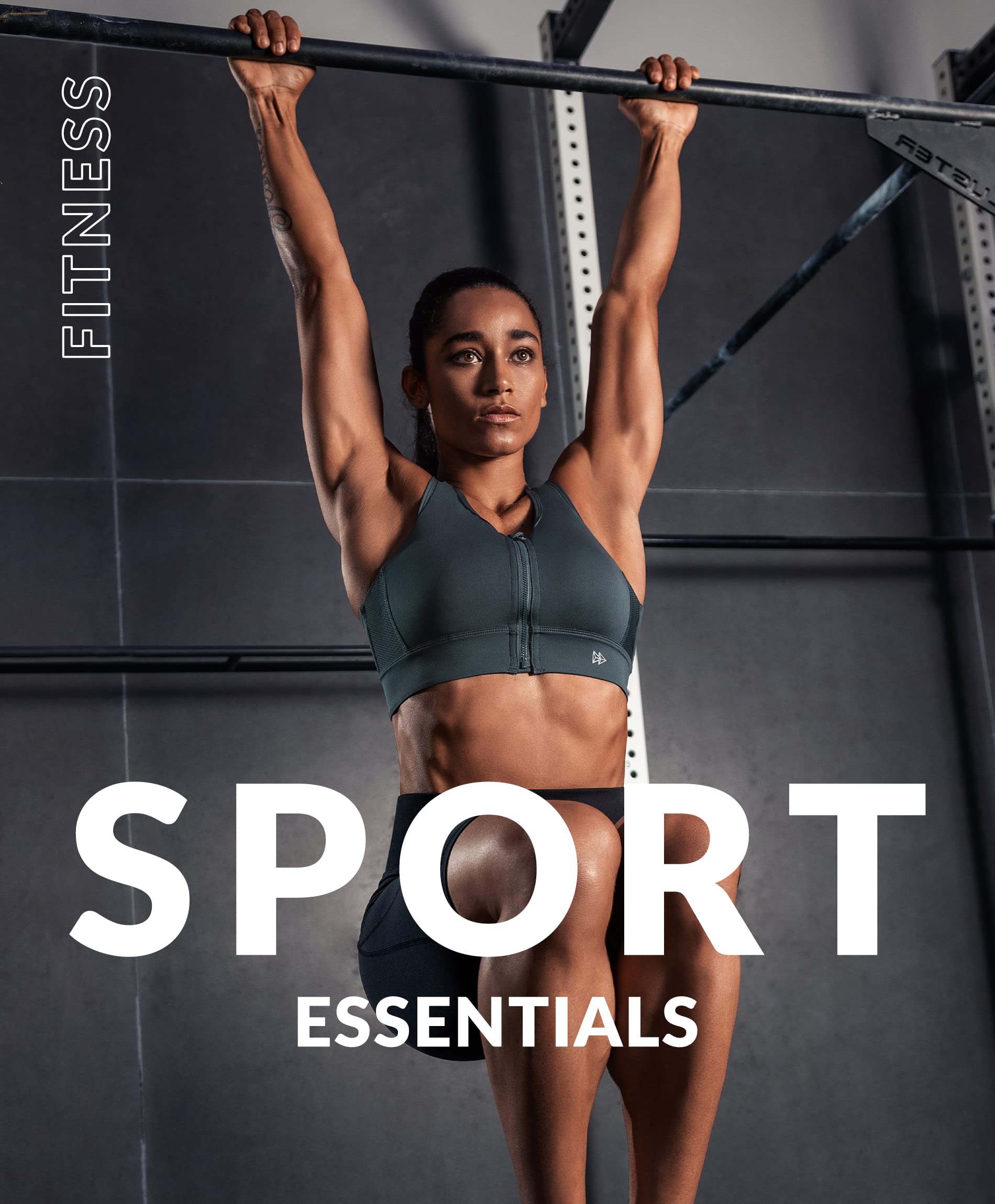 Yvette Reggiseno sportivo, scollo alto, tenuta extra forte, chiusura frontale antigraffio, reggiseno Fintness Gym Bra