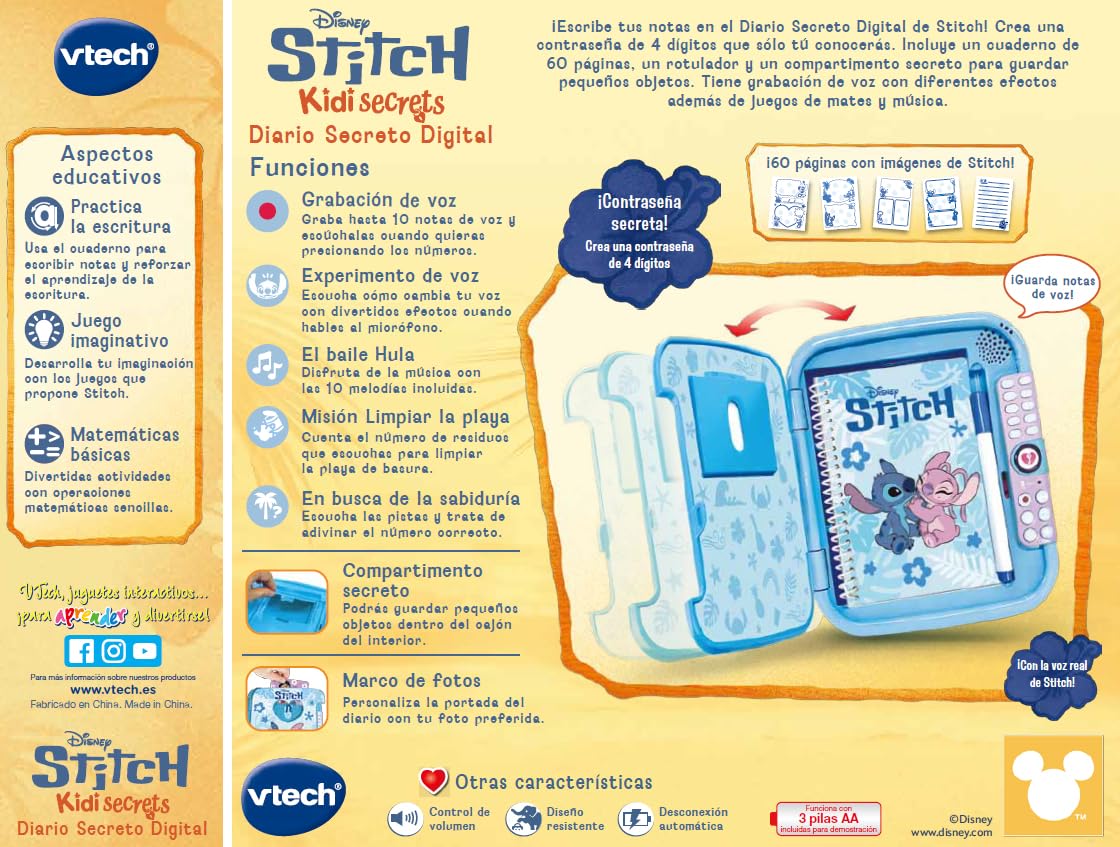 VTech Stitch Kidisecrets Diario Segreto