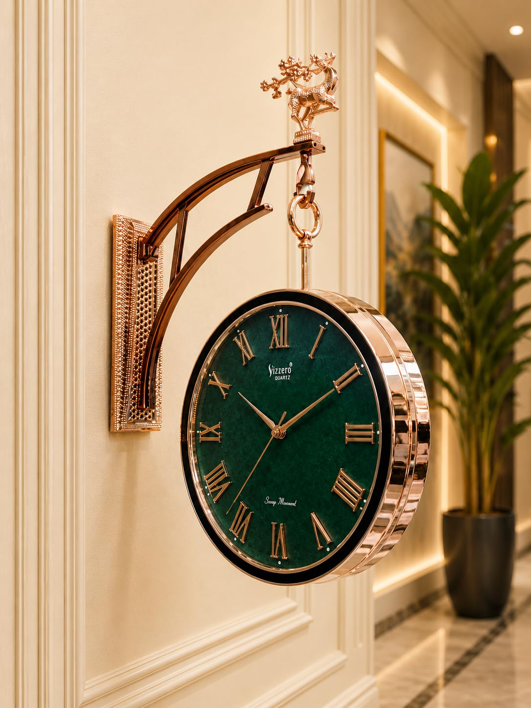 Double-Sided Station Victorian Style Clock, Retro Watch Railway Design, Metal Frame, Vintage Wall Decor for Home, Cafe, Office and Decorative Item Bedroom Hostel Living-image-46