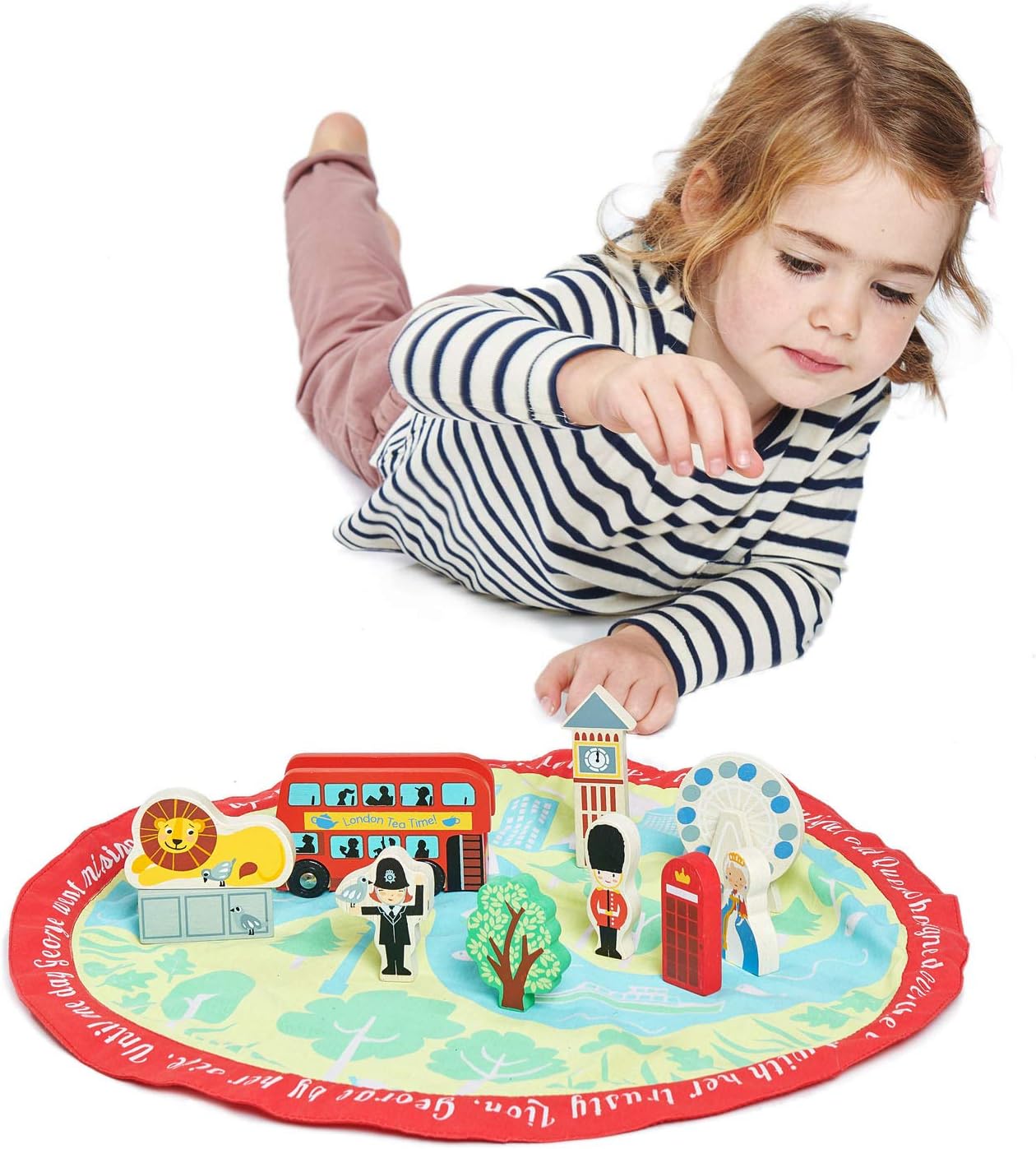 Tender Leaf Toys - Adventure Story Bag Fun Tall Tales Wooden Toy with Excited Themed Printed Playmat Early Learning, Creative and Infinite Imagination Play for Children 3+ (London Story)