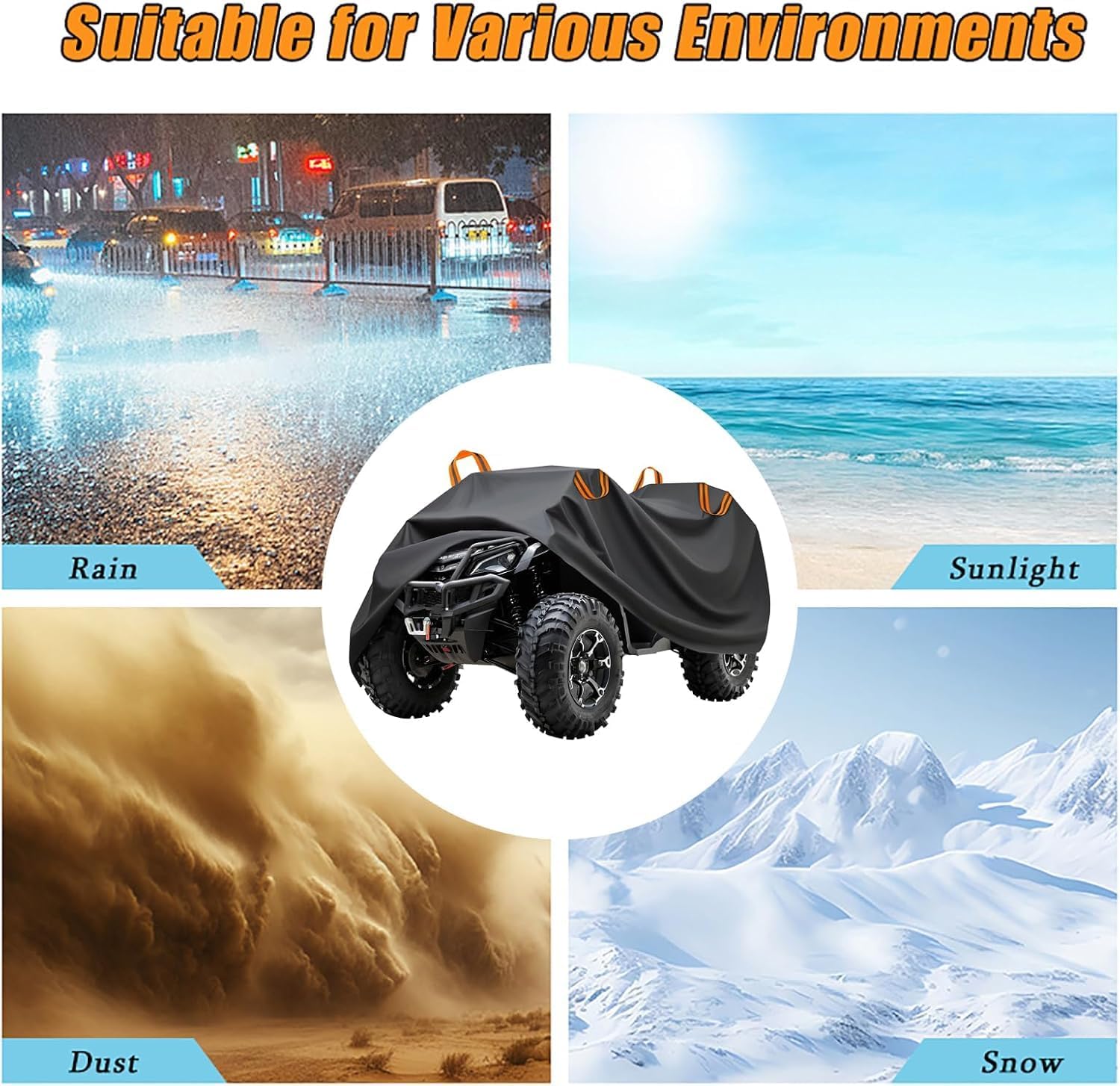 ATV Quad Bike Cover for CFMOTO Cforce 600 2019 2020 2021 2022 2023 2024 2025 2026, All-Weather Outdoor Rain and Snow Protection Oxford Protection Cover Quad Bike Cover