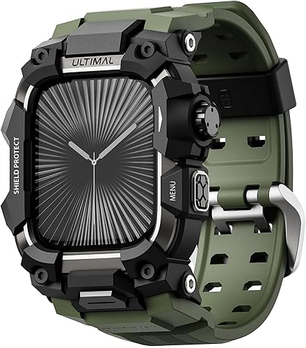 Miniatura 15 de ULTIMAL - Funda resistente con correa para Apple Watch 49mm, compatible con Apple Watch Ultra 3/2/1, cubierta protectora a prueba de golpes de grado