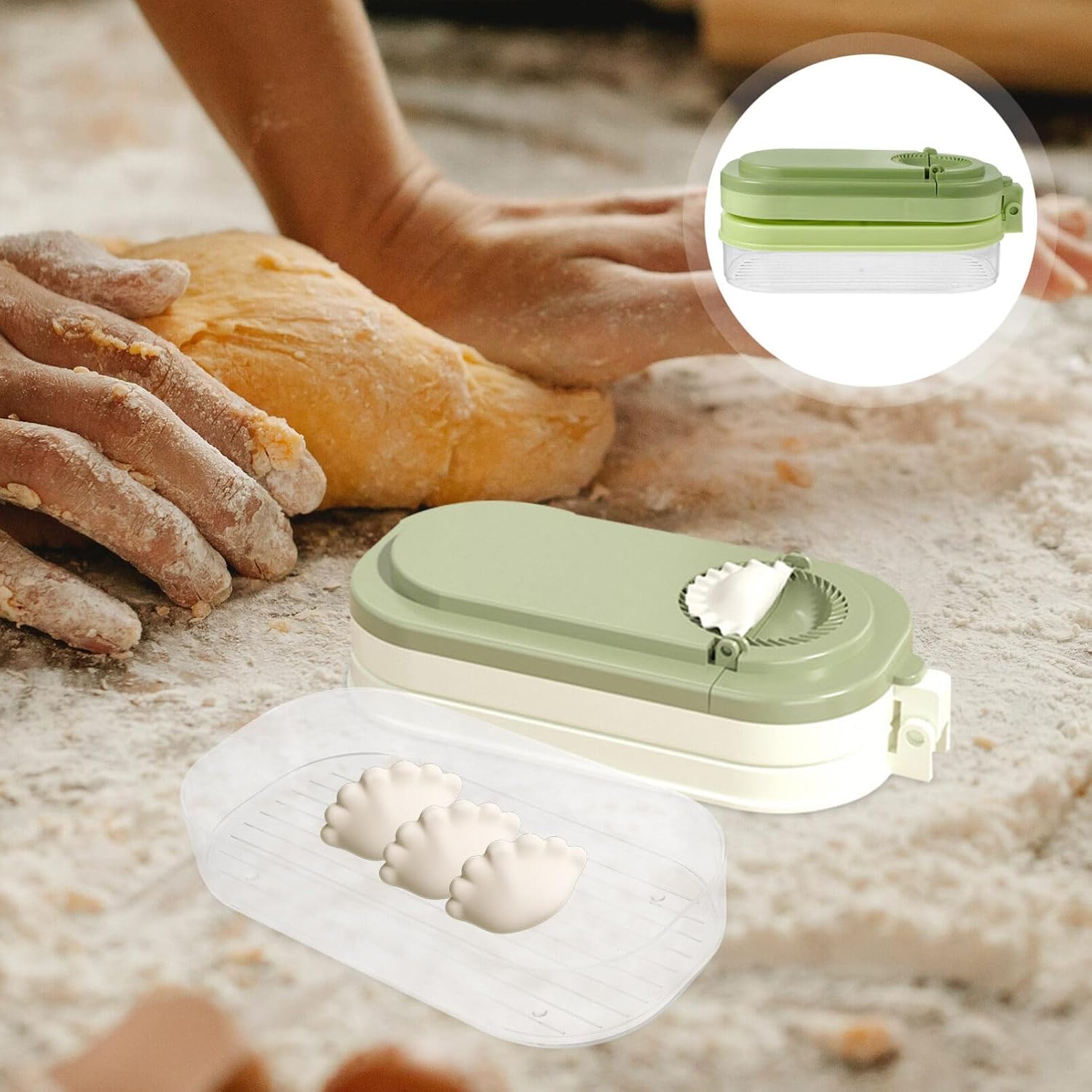 Cabilock Dumpling Skin Making Tool Dumpling Press and Wrapper Molds Easy to Use for Home Parties and Restaurants and Material