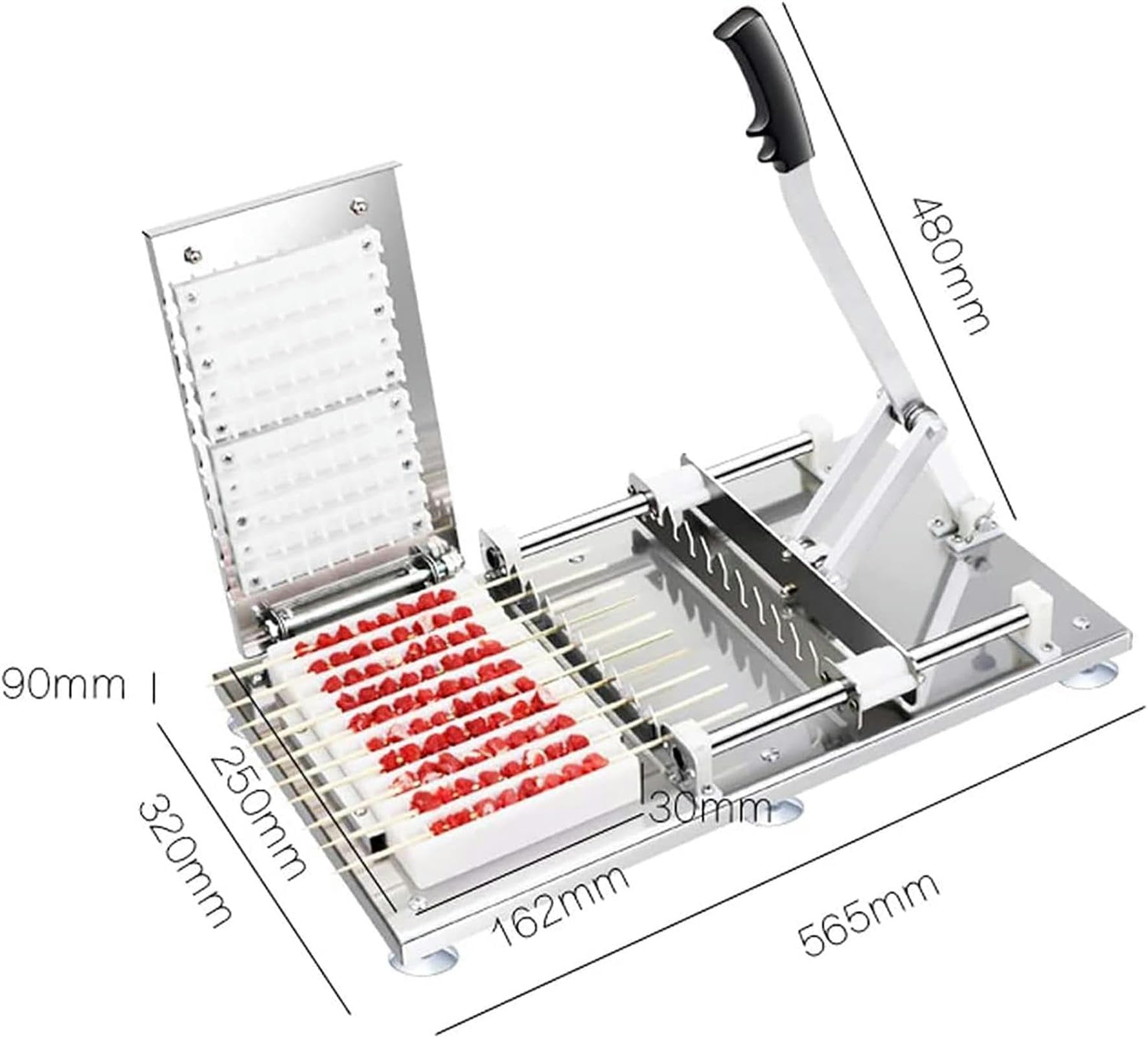 Spiedini per carne e barbecue, 10 fori, in acciaio inox, per spiedini di carne, kit per grigliare, facile da usare, per cucina, barbecue, negozio, picnic