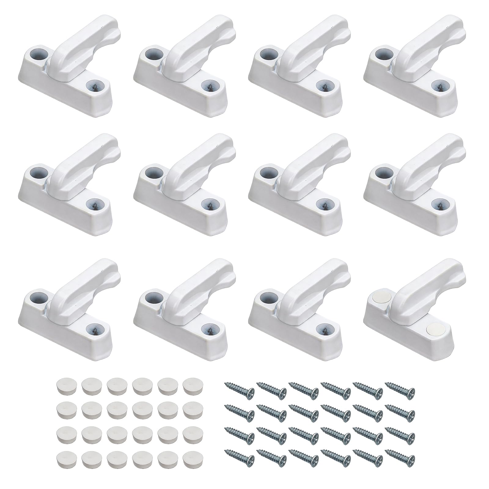 12 PCS Sash Jammer, Door & Window Lock Anti Theft Windows Locks Window Security Locks for UPVC/PVC Doors Windows and Home Security