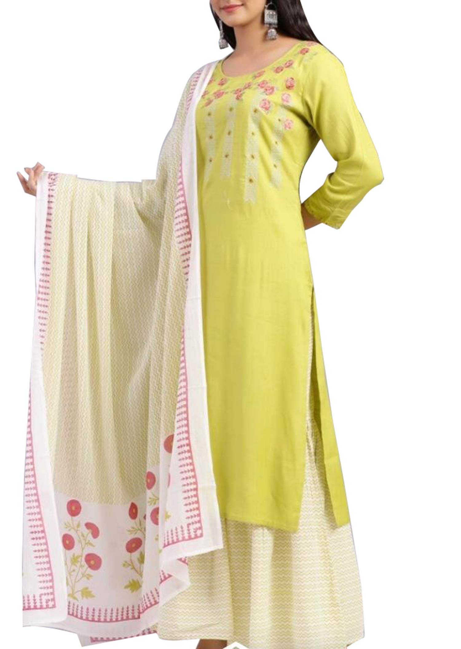 nis Women Kurti(Yellow)