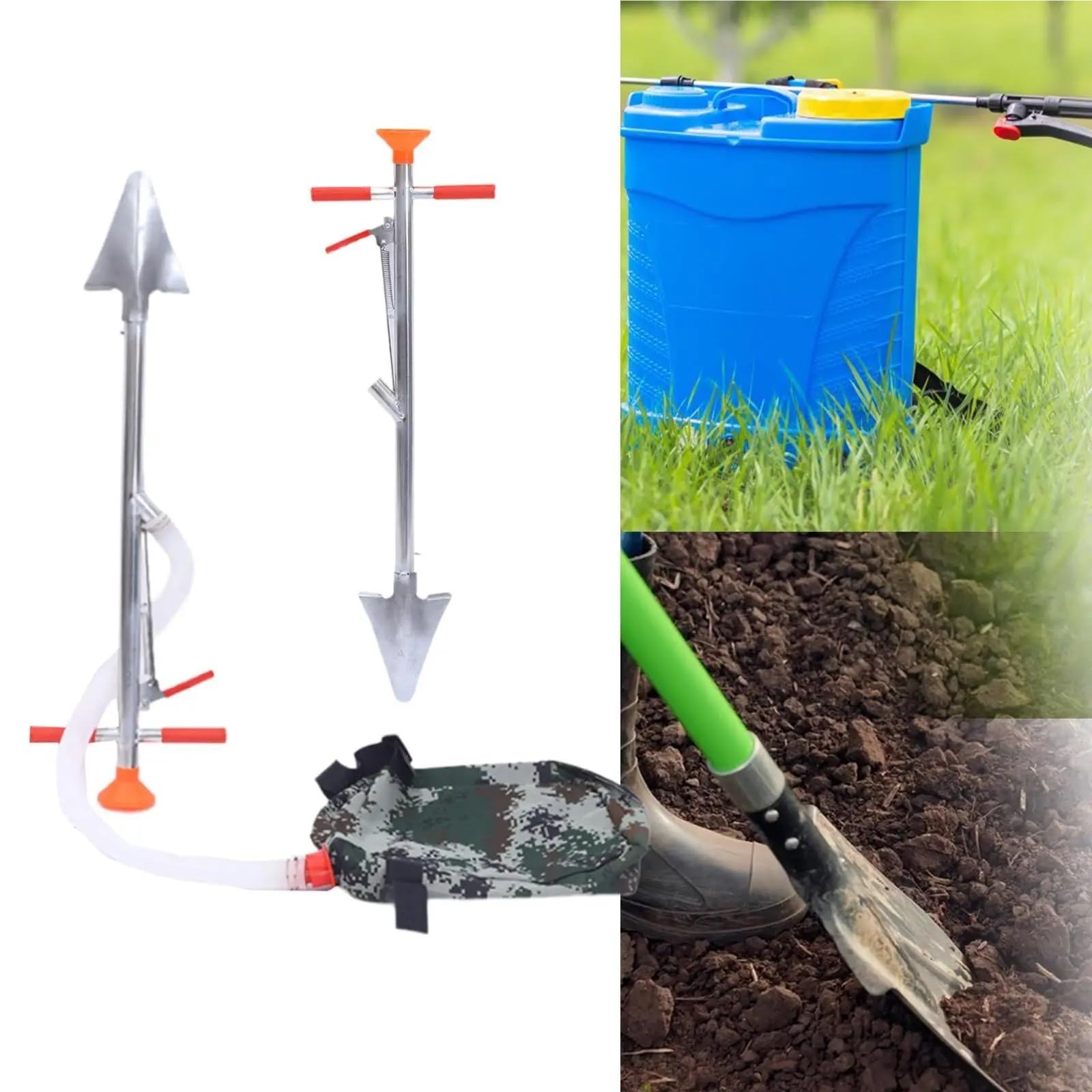 Strumenti per Semina Fertilizzante spruzzatore ferro zaino agricolo fertilizzante mais attrezzo manuale giardinaggio per alberi da frutto fattoria giardino Strumenti Agricoli(Without backpack)