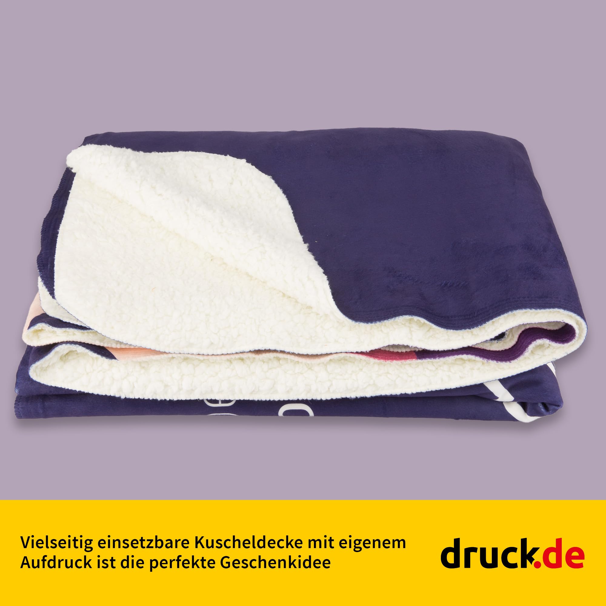 Kuscheldecke Fotodecke personalisiert 127x152cm - Sherpa - Foto und Text | Kuscheldecke personalisierbar, 127x152cm, Sherpa, mit Foto und Text