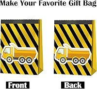 Vista 4 de 24 piezas de suministros de fiesta de cumpleaños para niños con temática de camiones de construcción