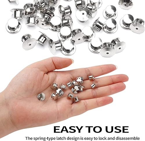 Miniatura 4 de 20 pines de bloqueo, pasador de bloqueo trasero, cierre de guardián, abrazadera de cabeza plana, cerradura trasera de aguja, adecuado para broches,