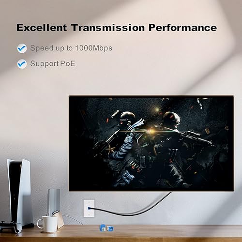 Miniatura 47 de VCELINK RJ45 Cat6 Keystone Jacks Slim Profile UL Listed 10-Pack, 90 grados Ethernet Punch Down Keystone Jack Adapter en verde