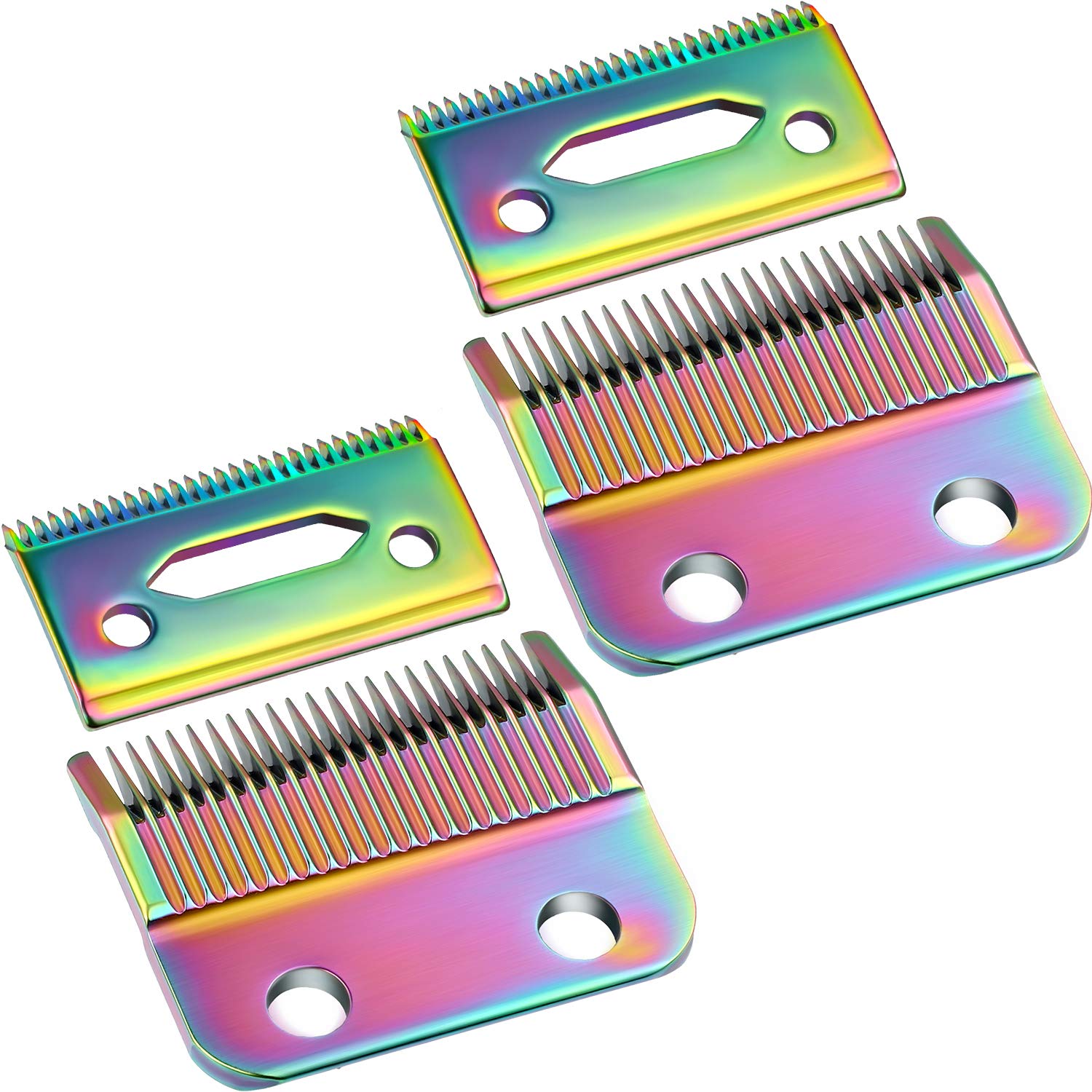 2 Sets Adjustable Clippers Blades, 2 Hole Hair Trimmer Replacement Blade (Colorful)