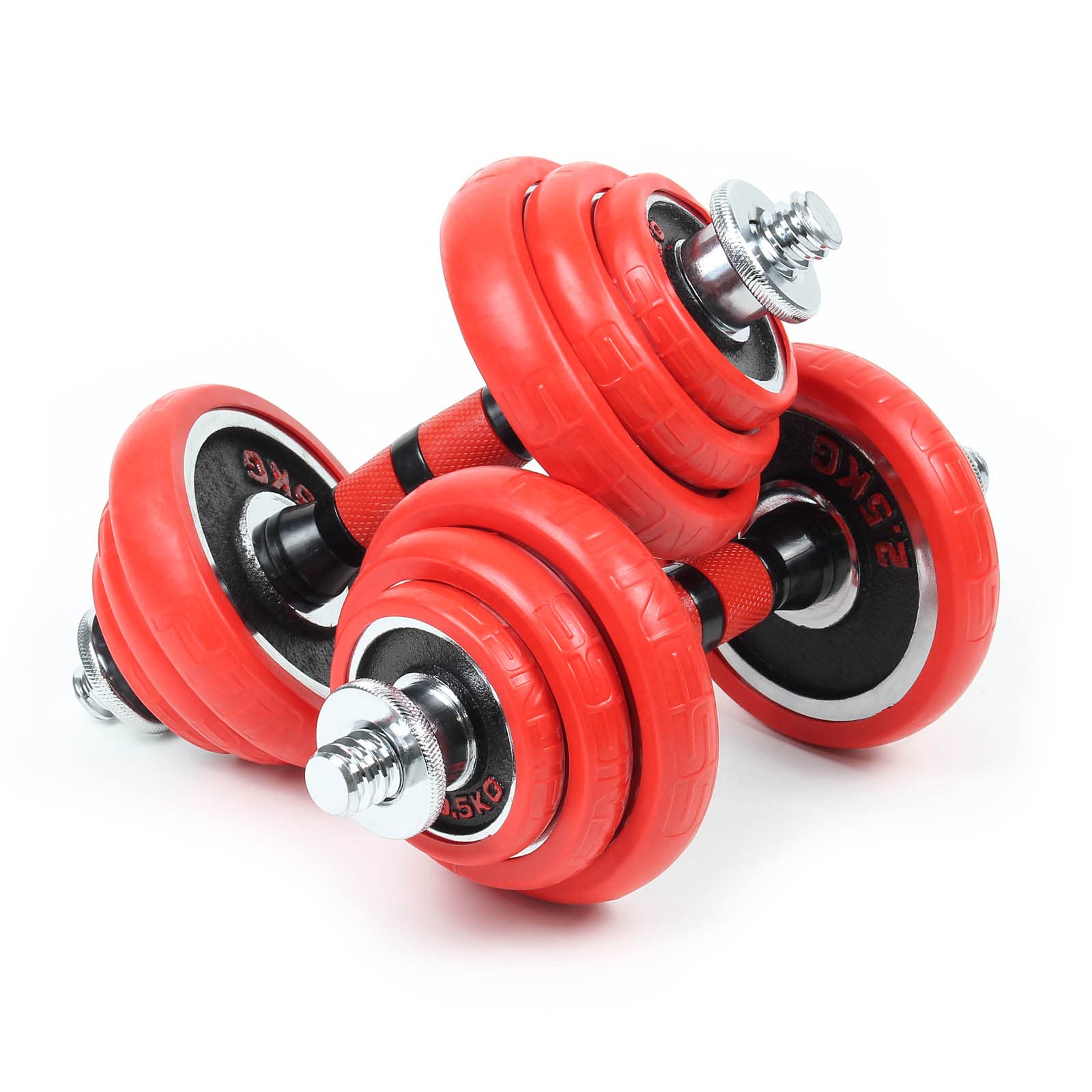 Hantelset 20 kg 2in1 Set Kurzhantel und Langhantel mit 12 Hantelscheiben, Langhantel mit Verlängerungsstange Hantelstangen Gewichte für Krafttraining Hanteln Training Hantel Set