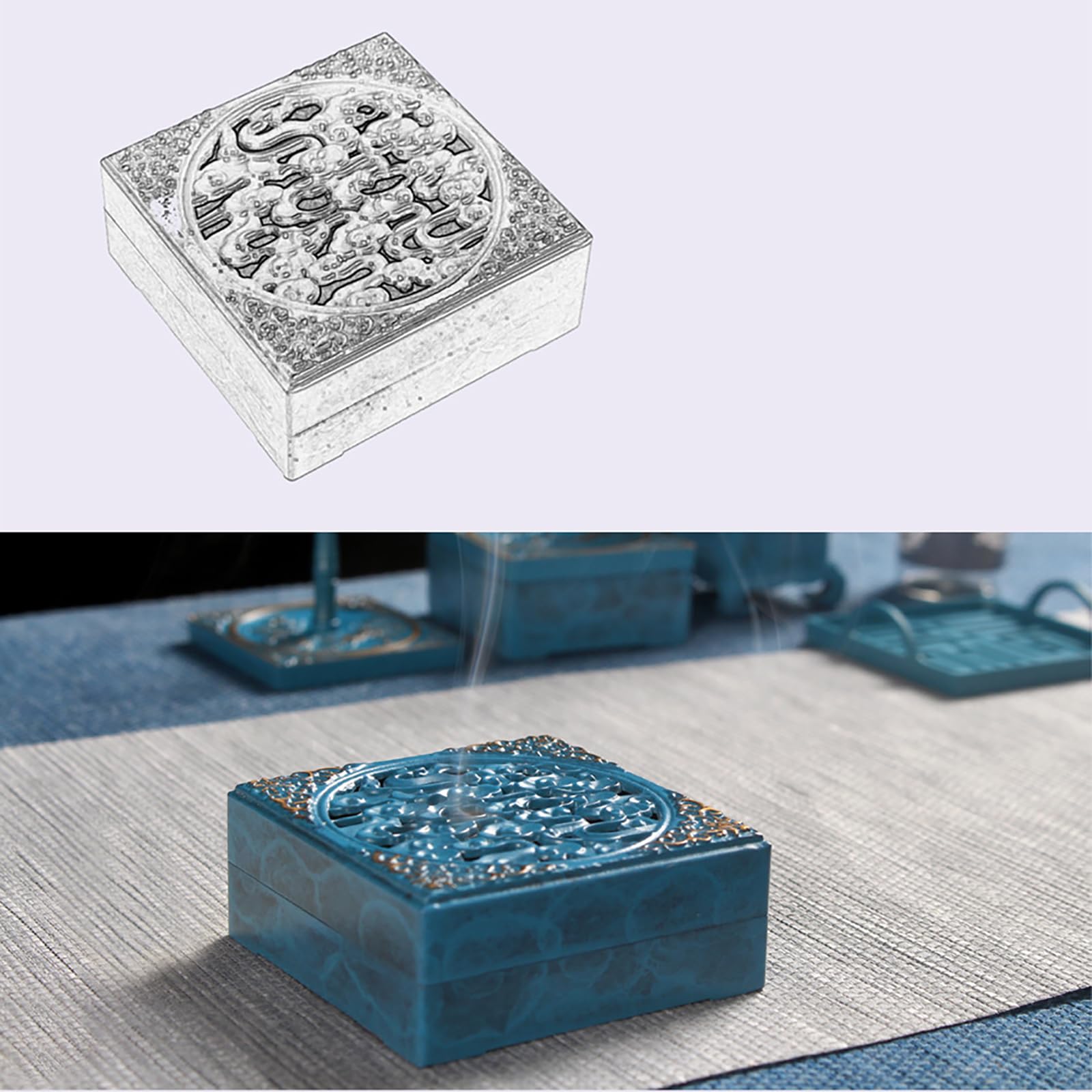 Kit de fabricación de incienso de latón de 9 piezas, juego de herramientas de incienso de latón para bricolaje, moldes de cono de incienso de torre de reflujo para meditación, incluyendo cuchara, pala