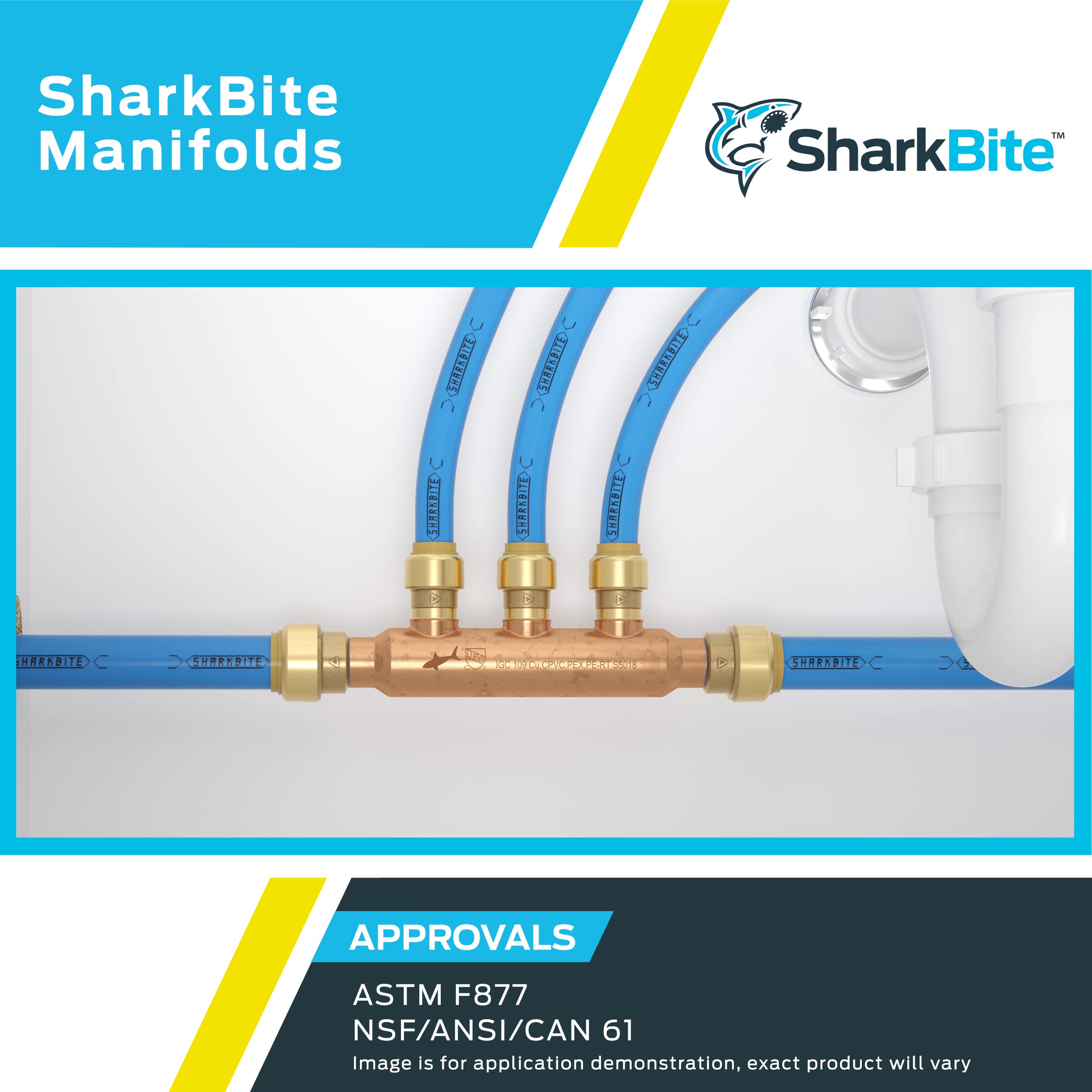 SharkBite PM012SB Colector de jonrones a presión para conectar, negro