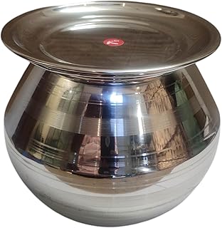 MADURAI ARTISANS CLUB - Stainless Steel Milk, Rice Cooking Pot with LID - Medium - 3 Litre (Approx) Price In India