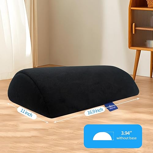 Miniatura 2 de AAAini Reposapiés para debajo del escritorio, multifuncional, lavable, apto para oficina, hogar, automóvil, diseño ergonómico, negro, de una sola