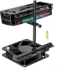 Soporte de GPU, soporte ajustable de aluminio antihundimiento, soporte para tarjetas gráficas de video, soporte de GPU con imán oculto y almohadilla antideslizante, 123 mm