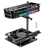 GPU Support Bracket for Fan Mounting, Adjustable GPU Support for All-View PC Case, Video Card Support GPU Stand Holder with Anti-Slip Pad, 10-120mm
