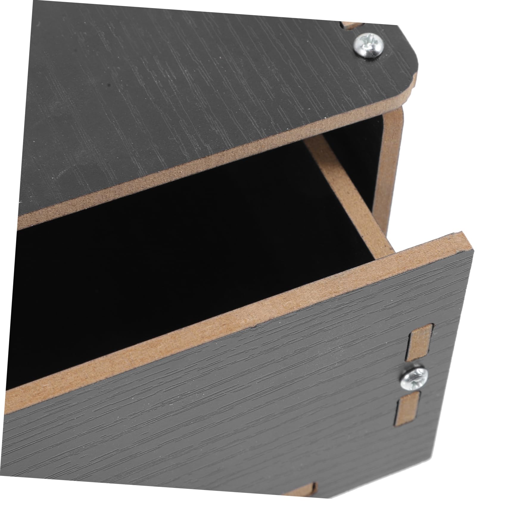 Holzkiste zur Geldaufbewahrung mit Fünffach Gegitterter Münzschale in Schwarz Platzsparendes Design mit Clip Befestigung Geeignet für Münzen und Scheine in Shops und Supermärkten
