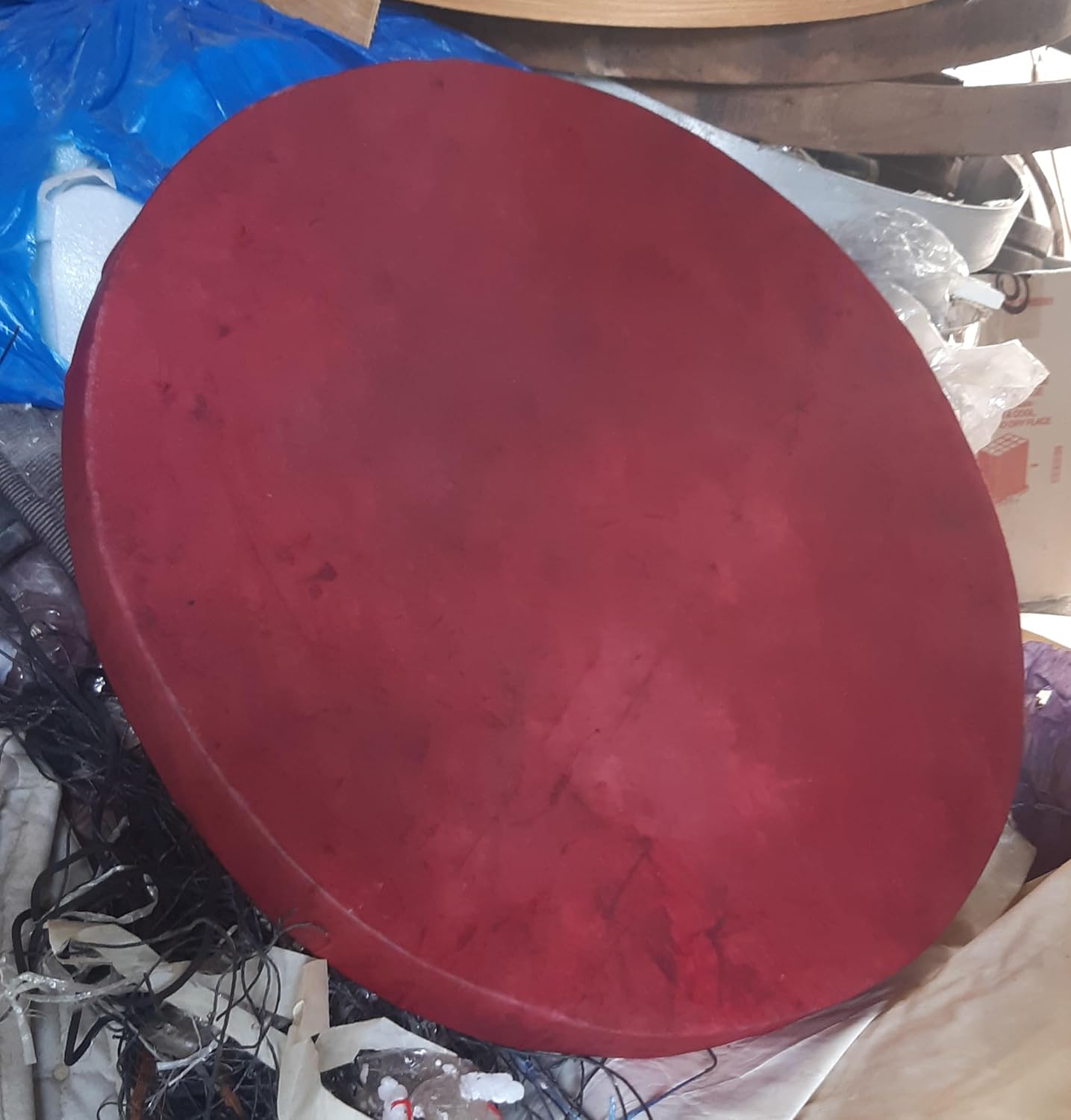 12" inches (30cm) Native, Handmade, Red cherry color buffalo hide drum, shaman drum, shamanic, yoga meditation, medicine healing, wooden frame, events celebration + beater, mallet