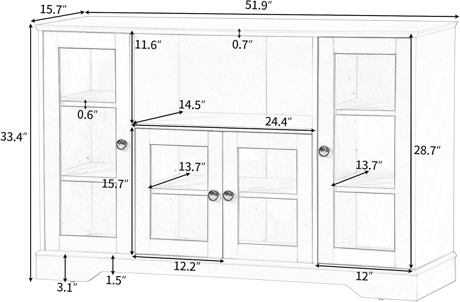 Bellemave TL-00006-K TV Stand, White