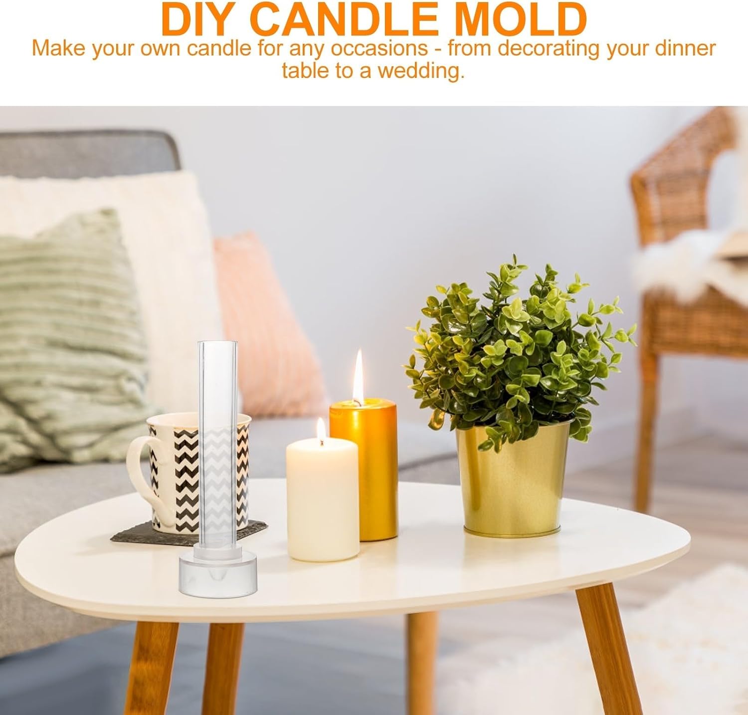 2pcs Pillar Candle Mold DIY Candle Making Tool Plastic