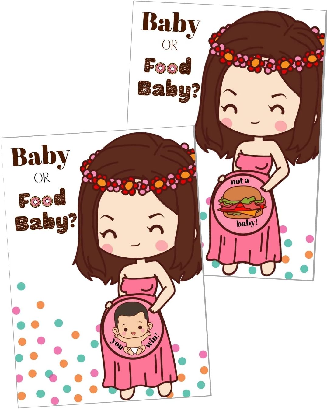 50 Baby Shower Game Scratch Off Lottery Tickets | Diaper Raffle Card Game | 4 Winner | Door Prizes | Ice Breaker | Fun Party Game | Girl Boy Neutral Gender Reveal | Baby or Food Baby | HappiBox (Pink)