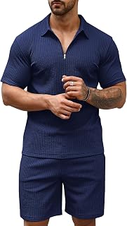 Vogaan Men's Premium Cotton Blend Pyjama Set | Stylish Solid Polo Tshirt and Shorts | Casual Night Suit Wear Set for Man |... Price In India