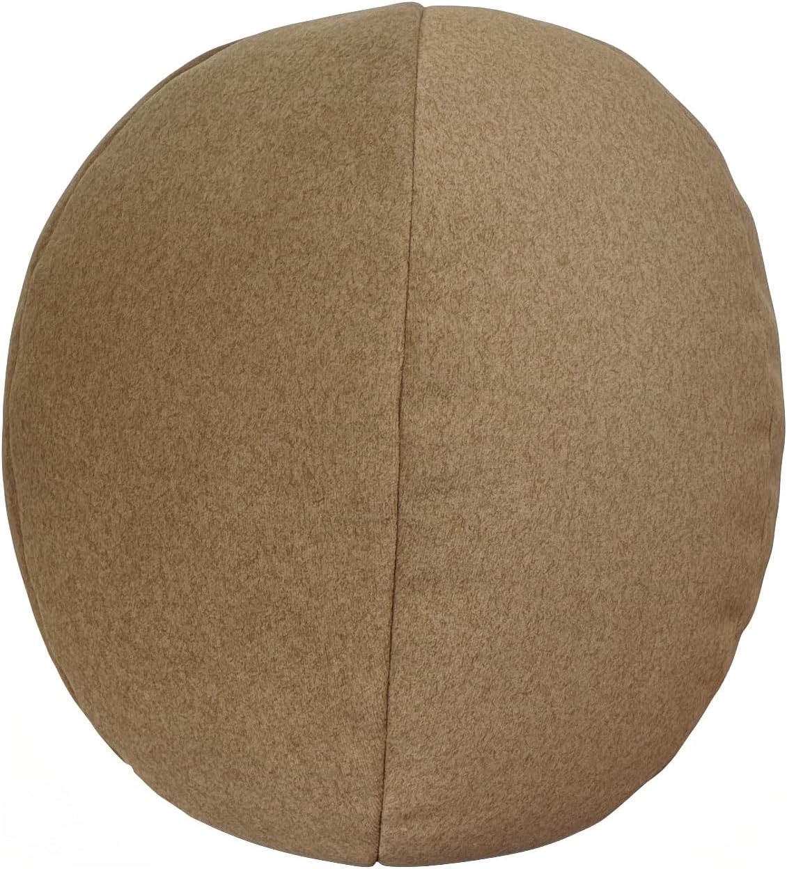 Howard Elliott Collection Qiviut Round Decorative Throw Pillow with Sewn Closure, Polyester Fabric Cushion with Poly Filled Insert for Sofa or Bed Accent, 12x12x12 Inch, Camel