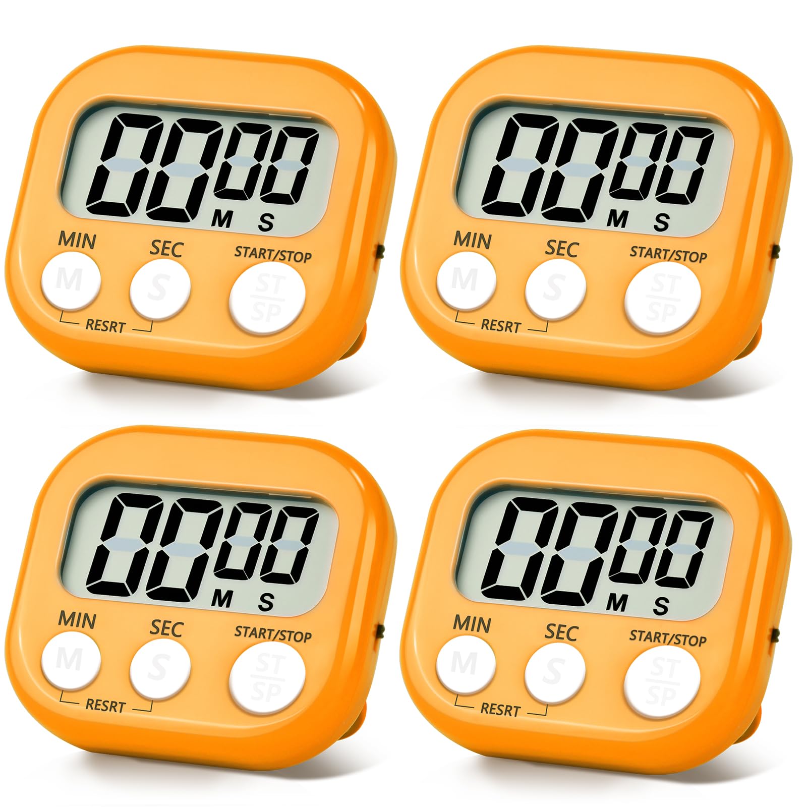 Amazon.com: 4 Pack Orange Digital Kitchen Timer Magnetic Digital