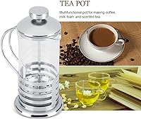 Vista 3 de Prensa francesa Cafetera de acero inoxidable Cafetería de vidrio Filtro francés Té Cafetera Prensa émbolo