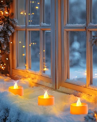 Miniatura 15 de Amagic Paquete de 24 velas de té a pilas, velas falsas, velas LED sin llama para Halloween, boda, votivo, festival, decoración de mesa