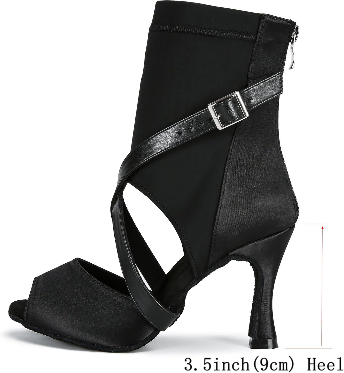 YYTing Ballroom Dance Shoes Women Salsa Latin Boots Dancer Comfortable 3.5 inch Heel Footwear YT309