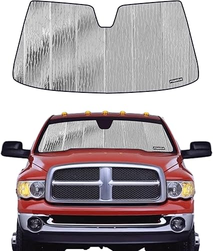 Miniatura 10 de Pigenius Parasol para parabrisas para Dodge Ram 25003500 2021 2022 2023 25003500 - Parasol plegable definitivo, color gris