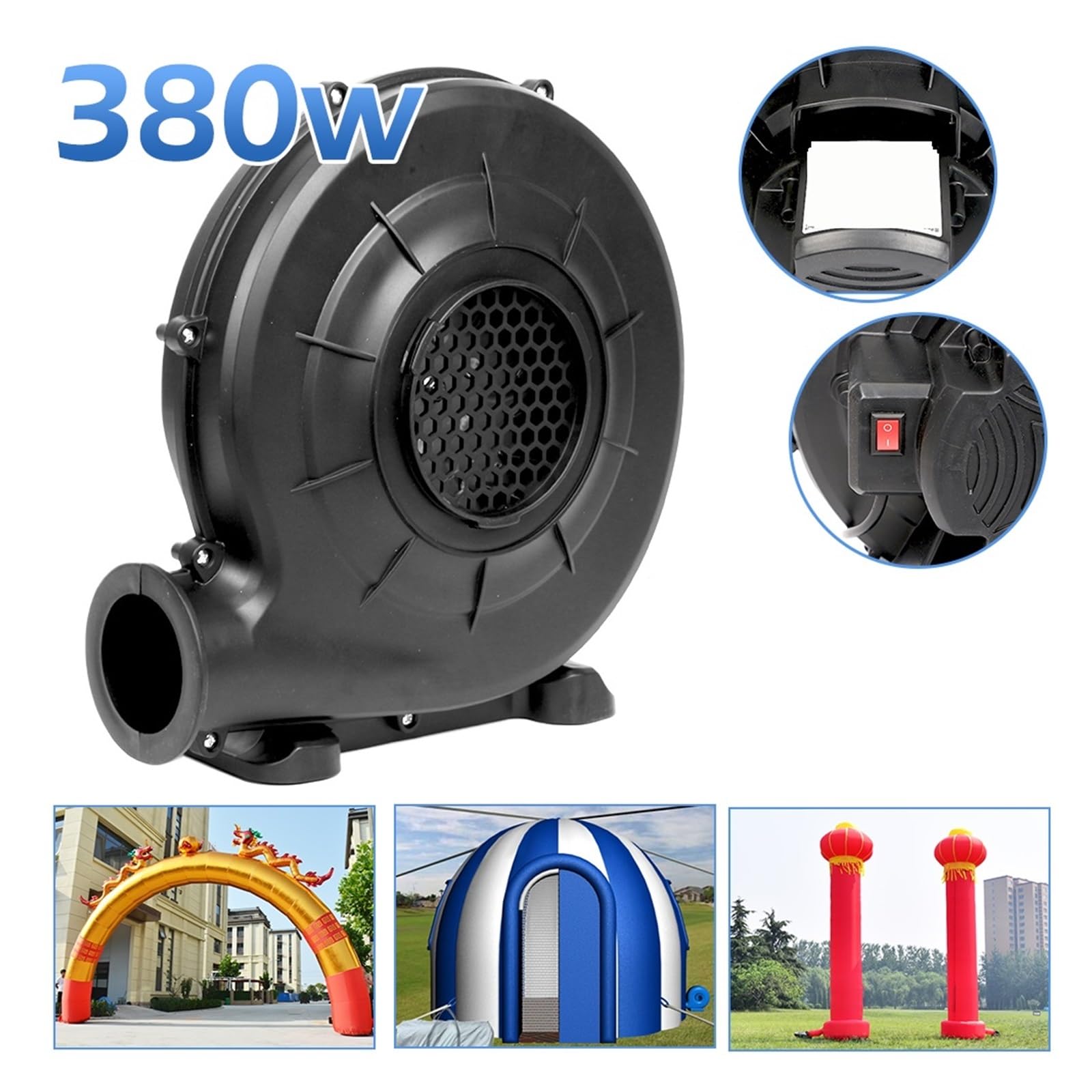 Bomba De Aire Eléctrica 380W, Ventilador Inflable, Pantalla Película, Casa, Tienda Campaña, Máquina For Fiesta Boda Flujo De Aire Potente