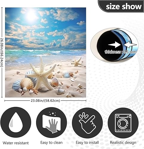 Miniatura 3 de Kigai Cubierta magnética decorativa para lavavajillas con diseño de estrella de mar de playa, cubierta de puerta delantera, calcomanía magnética