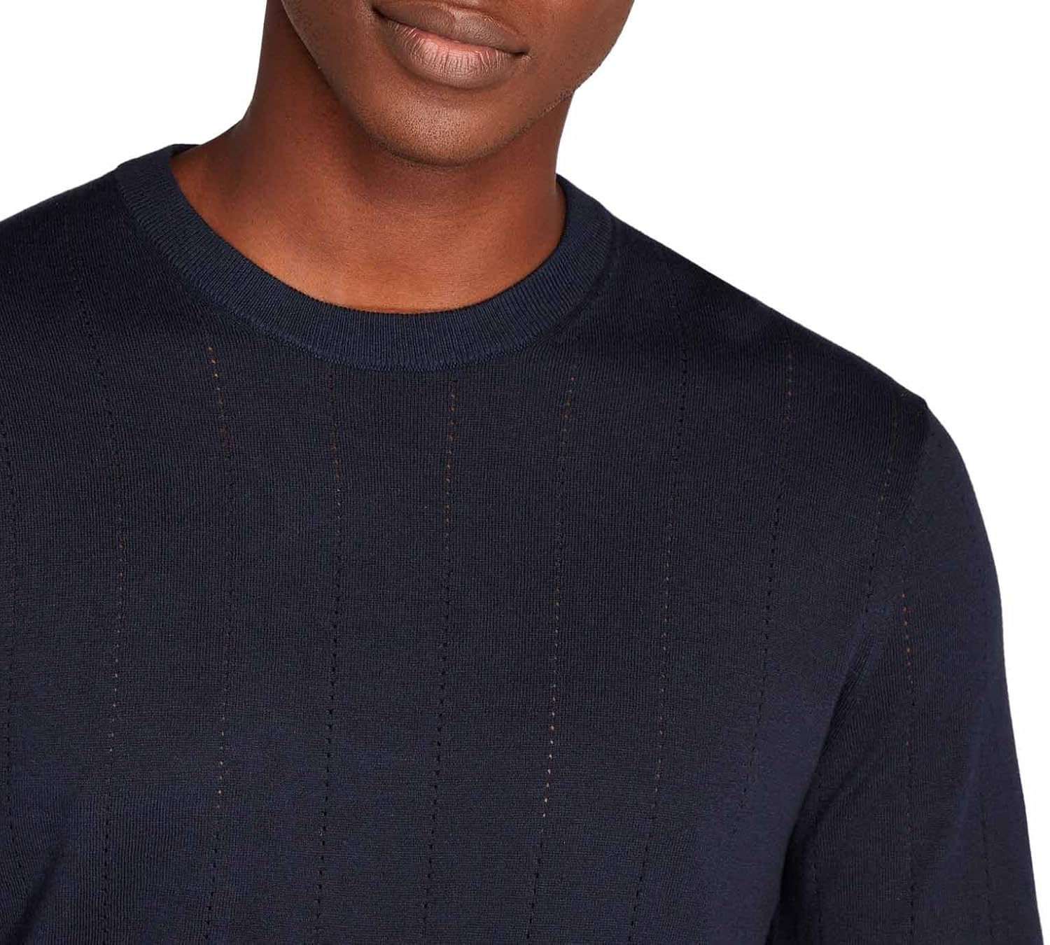 Club Monaco Men's Cotton Silk Crew Sweater, Navy/Bleu Marine - Image 3