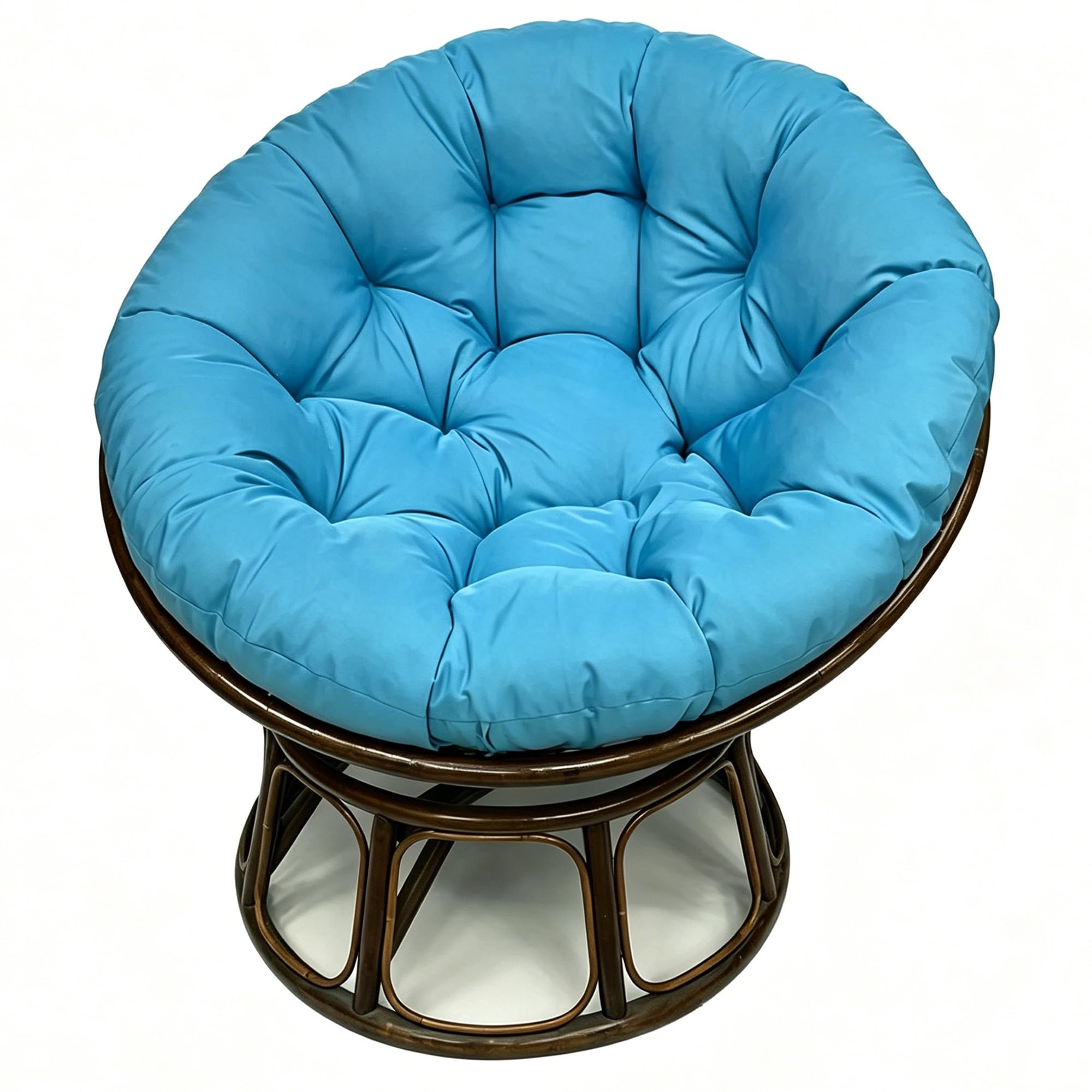 yanbinlife Cushion - Bucket & Moon Chair Comfy Round - Floor Pillow, Soft Circle Chair Cushion with Ties for Oval Saucer Egg Chairs (Frame Not Included)(Light Blue,47.2 x 47.2 in)
