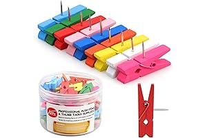 Yalis Wooden Push Pin Clips: Decorate Without Damaging Paper or Walls