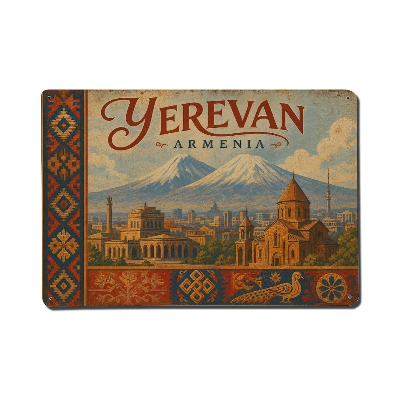 Huiyhb 8X12inch(20X30cm) Travel Vintage Armenia Yerevan Metal Tin Sign