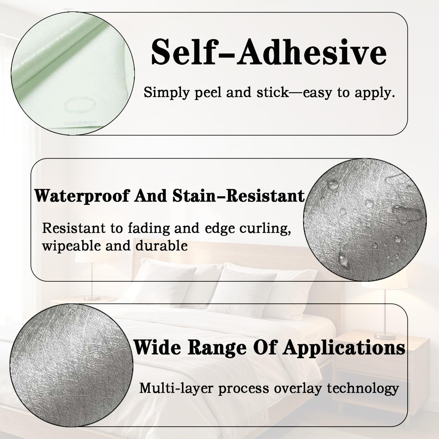 Vinilo Autoadhesivo de Papel Pintado Pelar y Pegar Removible Impermeable Adhesivo para Muebles Encimeras Revestimiento de Paredes y Renovación de Superficies De, Silver-Gray, 60cmx5m