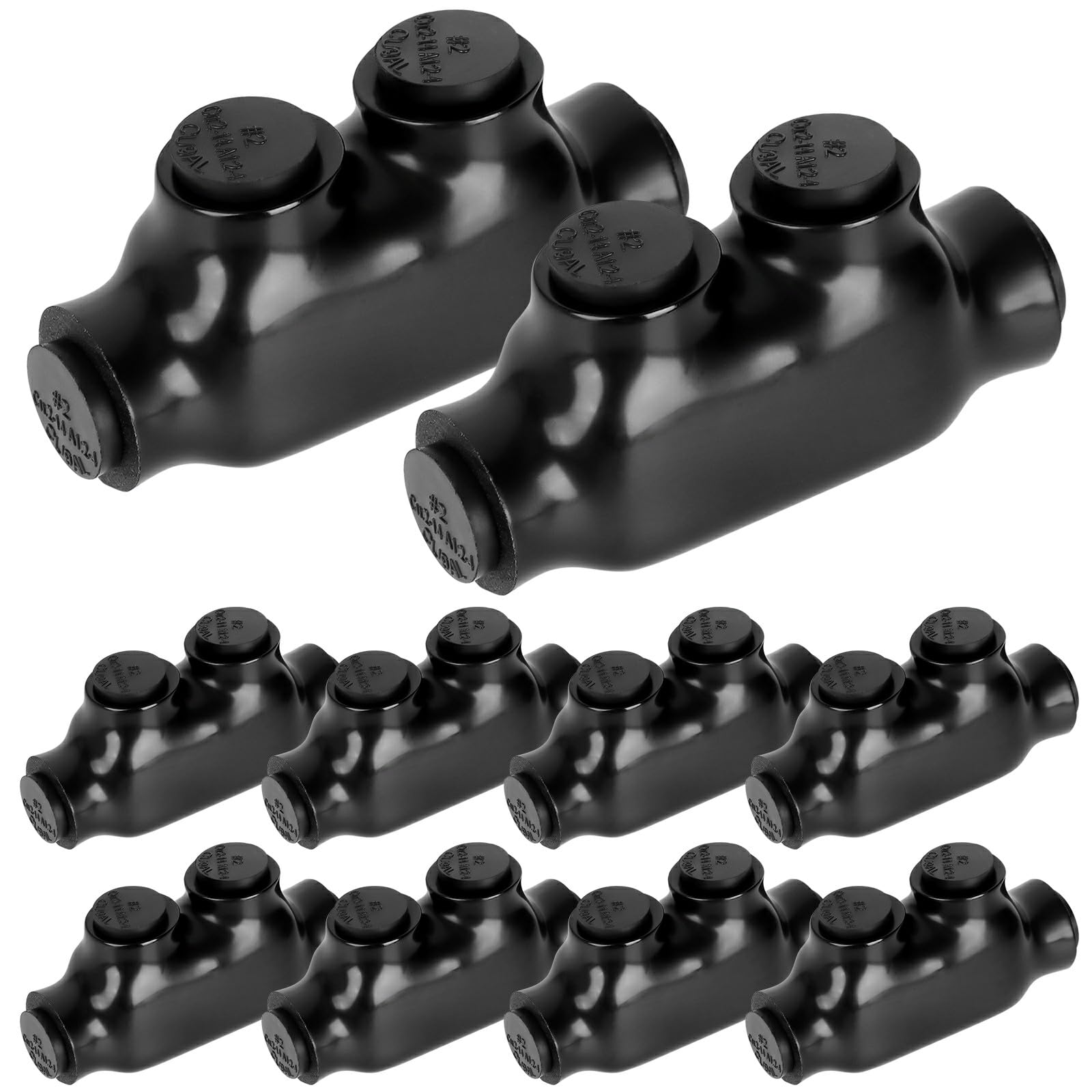10 Pcs Insulated Wire Connectors Black in-line Splice Connector 2 Port Multi Cable Connector Dual Sided Entry Cable Splicers Electrical Power Wire