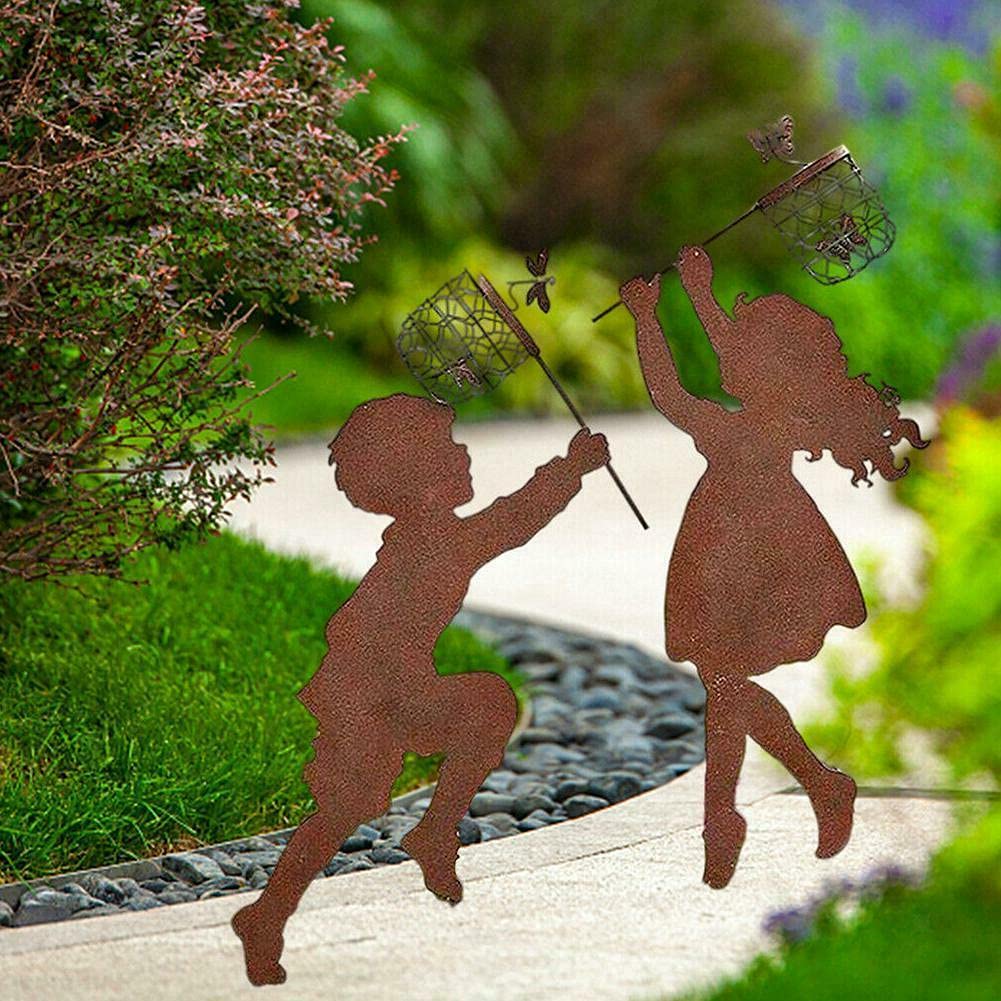 Lefeindgdi Silhouette De Fée Papillon En Métal, Silhouette De Fée