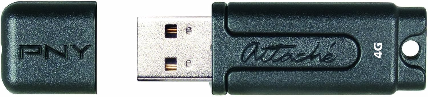 PNY Attache 4 GB USB 2.0 Flash Drive P-FD4GBATT2-EF (Black)