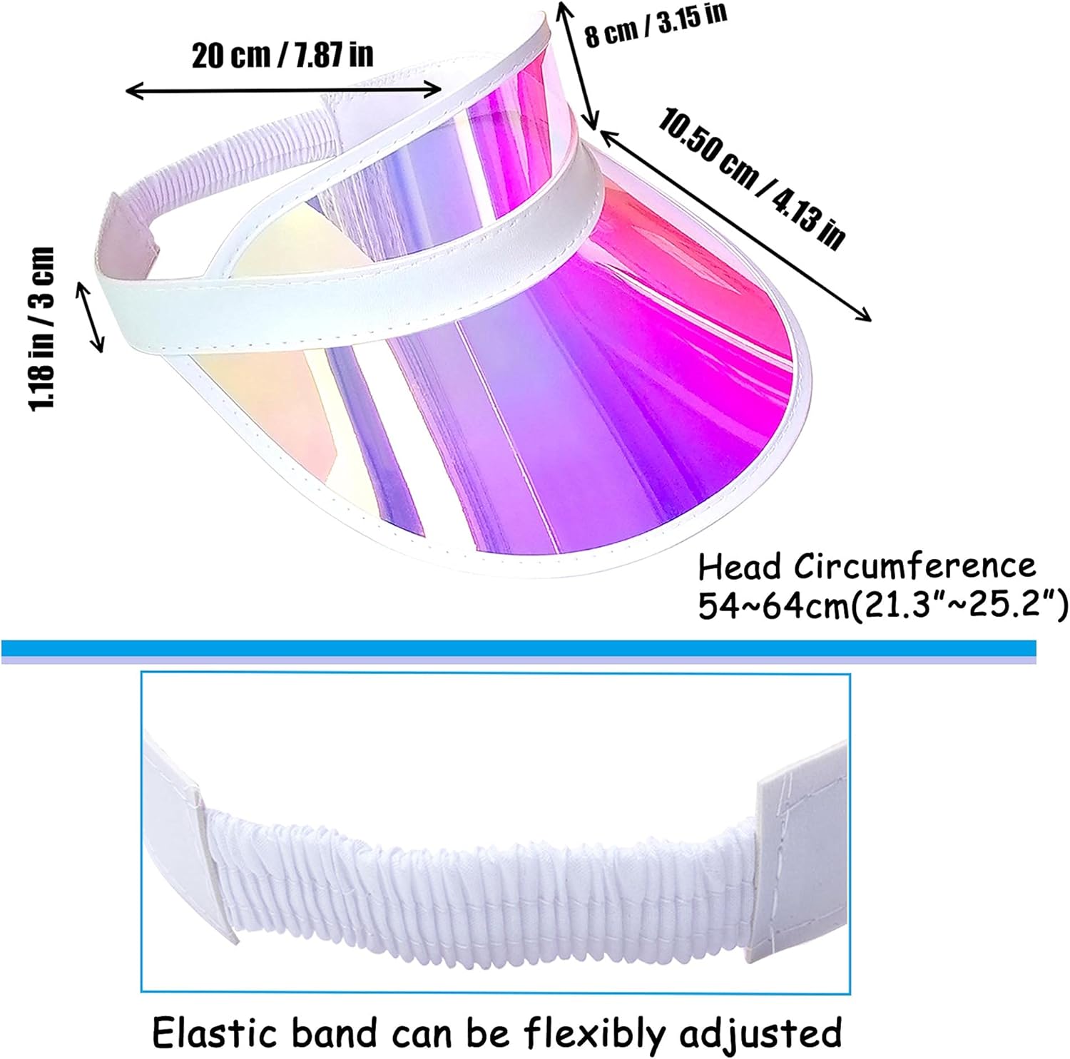 12 Pack Sun Visor Hats Women UV Protection Clear Outdoor Beach Sports Golf Sunhat Party Cap - Image 6