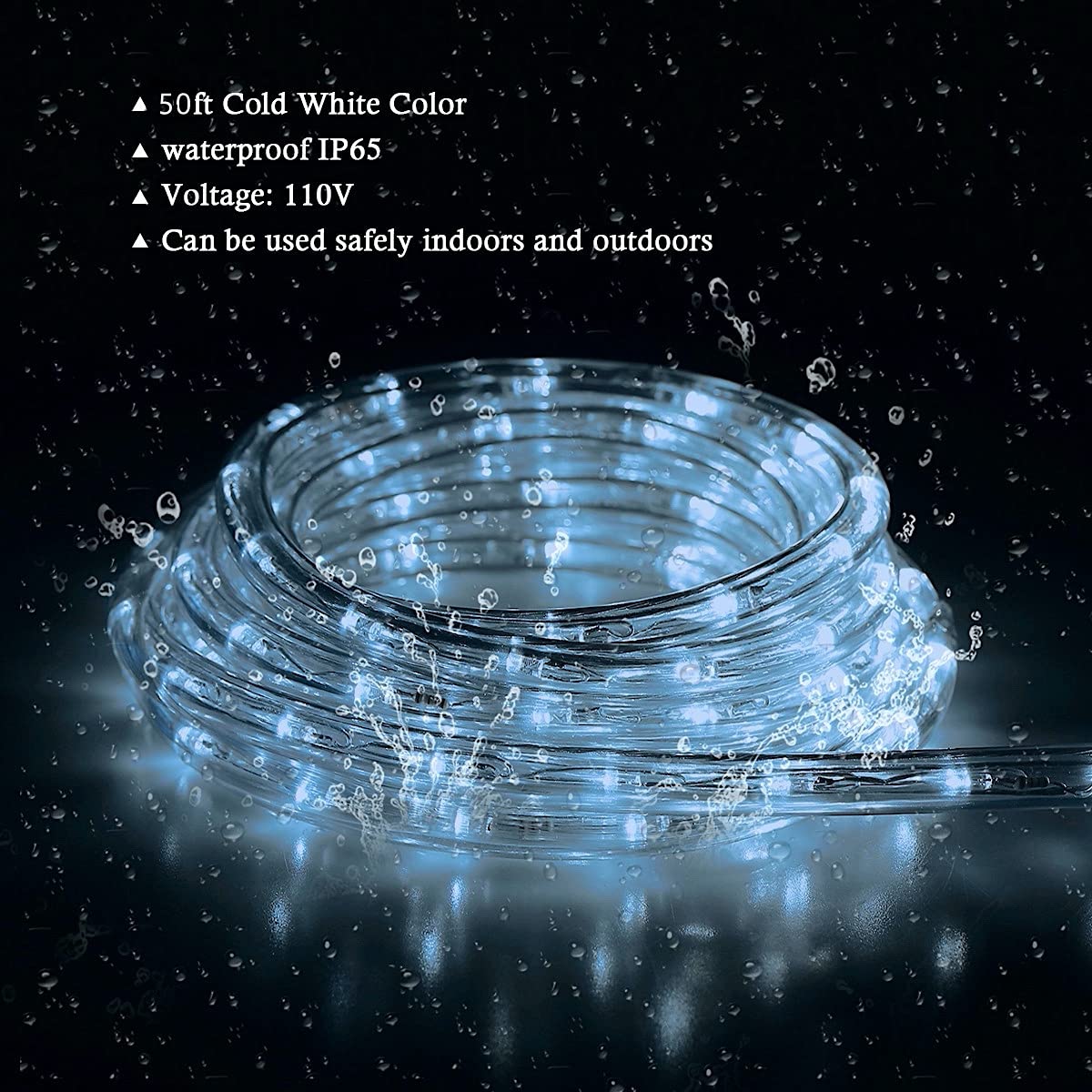 50Ft Rope Lights Outdoor, LED Strip Lights Outdoor Waterproof ...