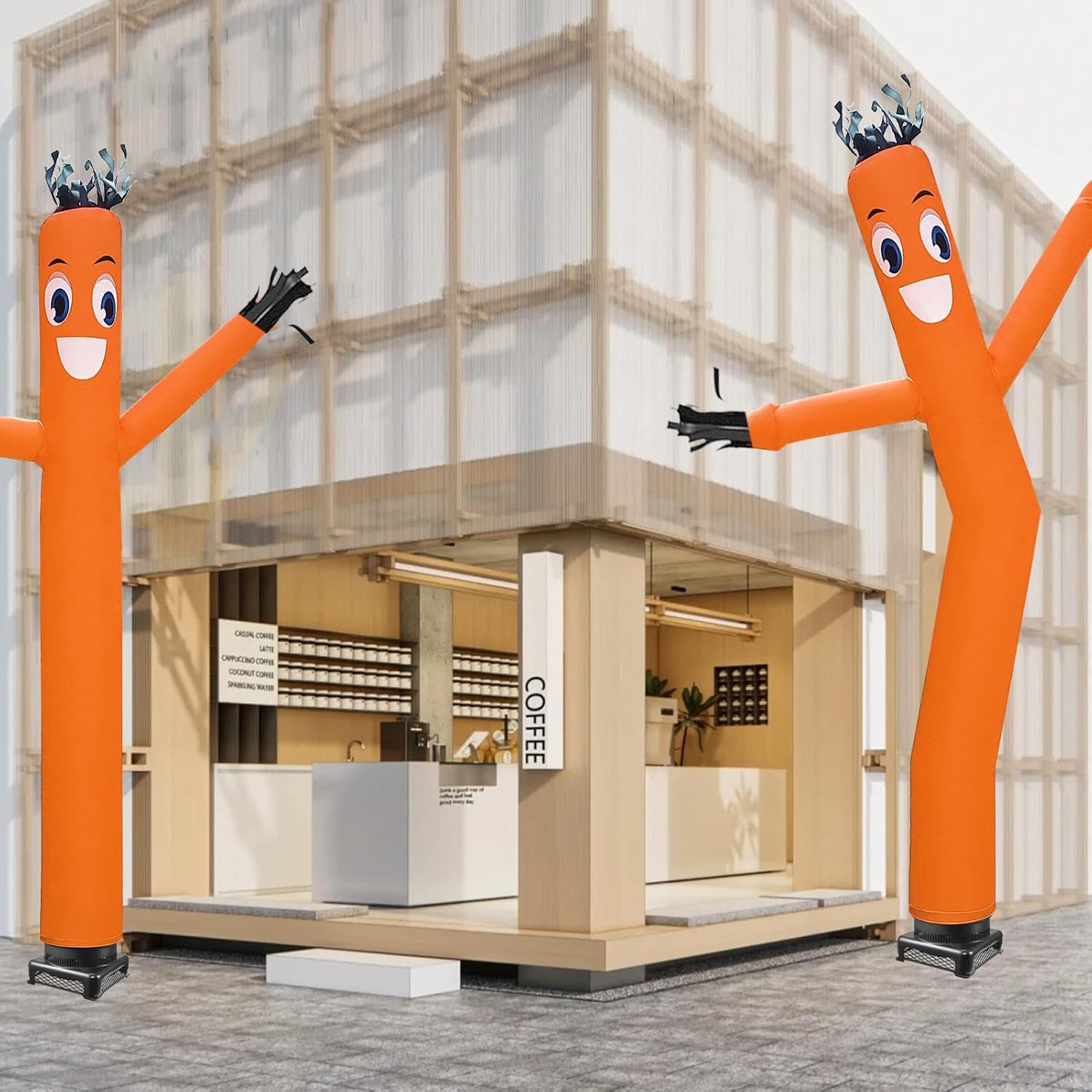 20FT Dancing Tube with Weather-Resistant Blower | Wacky Waving Air Dancer,Tall Advertising Orange Arm for Easter,Christmas,Barber Shop & Business