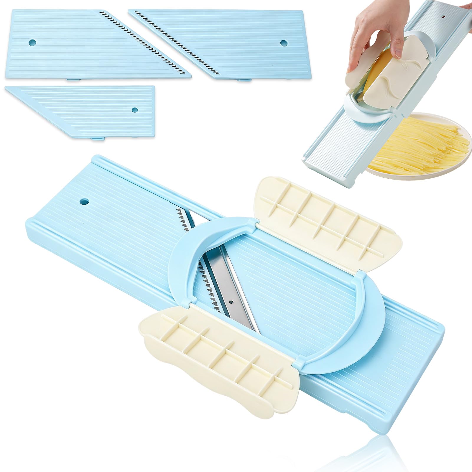 Potato Slicing Tool, Cutter and Vegetable Shredder Safe Hand Guard Multi Functional Carrot Cucumber Vegetable Shredder for Carrots, Cucumbers, Zucchini, Salad