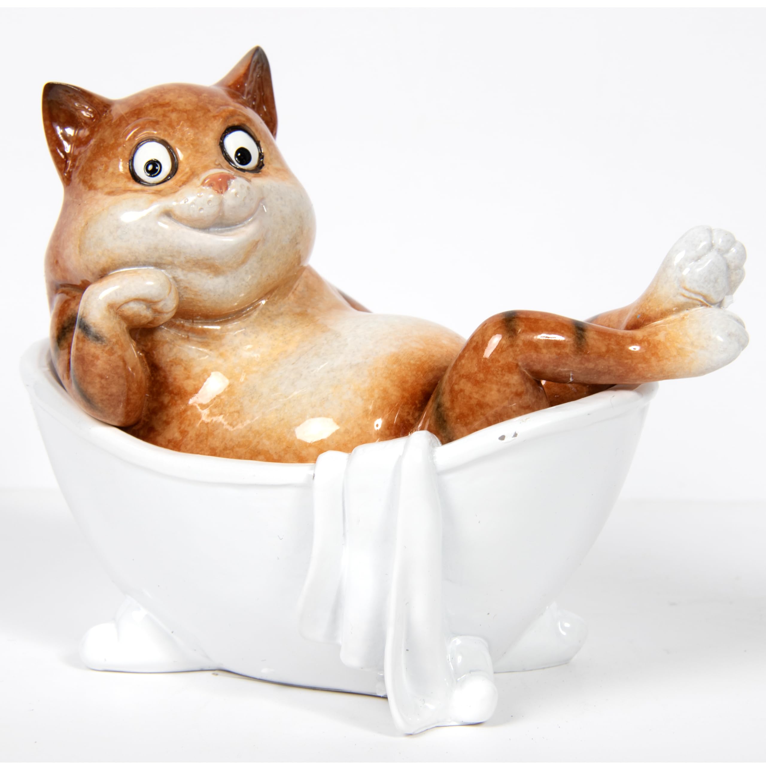 Lesser & Pavey Novelty Figurines Cat Bathtime Home Decor Figurines & Ornaments For Home & Office | Decorative Home Accessories Statues For Indoor & Outdoor | Lovely Gifts for Women & Men